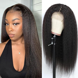 Emma Kinky Straight 13x4 Full Frontal Wig Pre Plucked 100% Human Hair