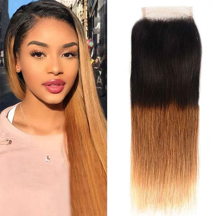 Emma Ombre Blonde Color 4x4 Lace Closure Pre Plucked Human Hair
