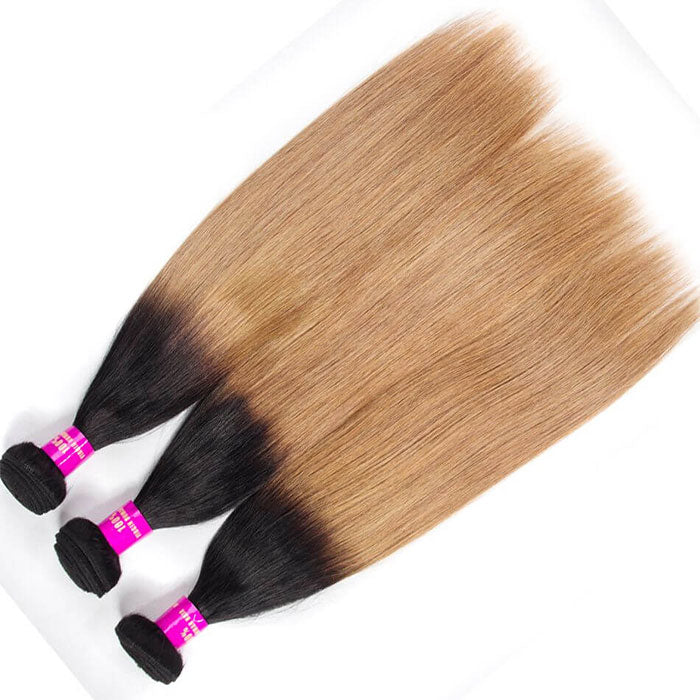 Emma Ombre Color T1B 27 Straight Human Hair Weave Bundles 1 3 4 Pcs a Lot