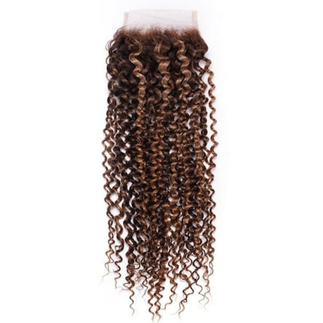 Emma Ombre Highlight 4x4 Lace Closure Jerry Curly Human Hair