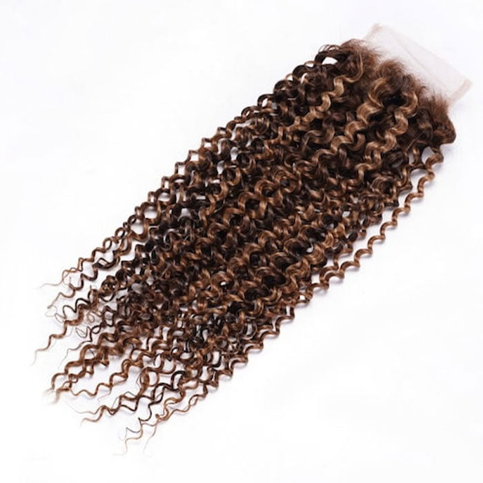 Emma Ombre Highlight 4x4 Lace Closure Jerry Curly Human Hair