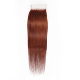 Emma Reddish Brown Color 4x4 Lace Closure Wig Straight Human Hair Flash Sale