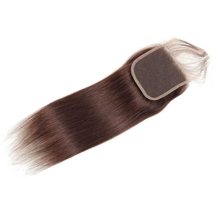 Emma Silky Straight 4x4 Lace Closure Brown Color Human Hair