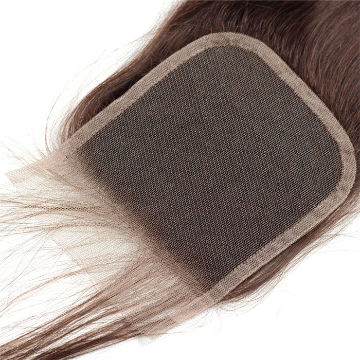 Emma Silky Straight 4x4 Lace Closure Brown Color Human Hair