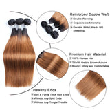 Emma Silky Straight Ombre Human Hair Weave 1 3 4 Bundles Deals Color T1B 30 Hair