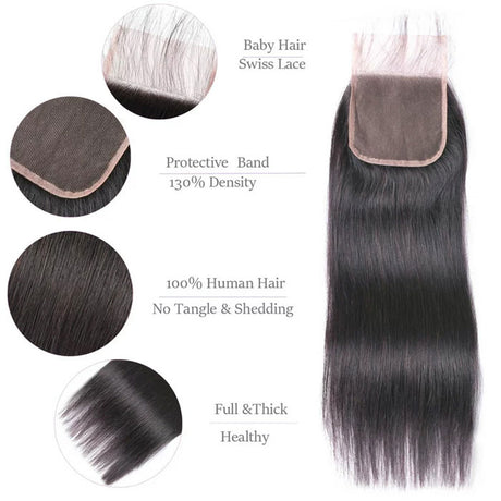 Emma Straight 4x4 Lace Closure Virgin Human Hair