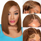 Emma New! 13X4 250% Density Supper Double Drawn Bob Wig Pre Plucked Flash Sale