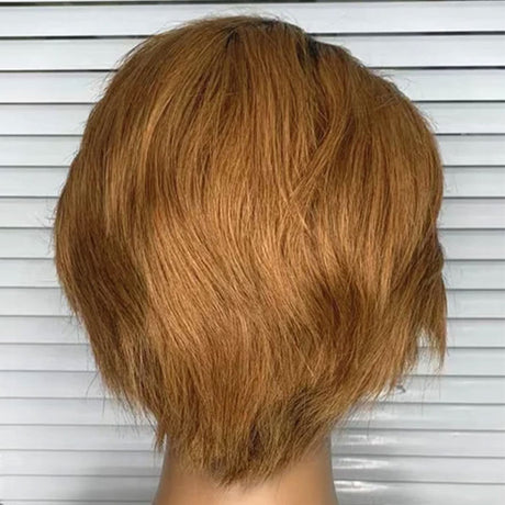 Emma T1B/30 13x1 T Part Short Pixie Cut Lace Wig Human Hair