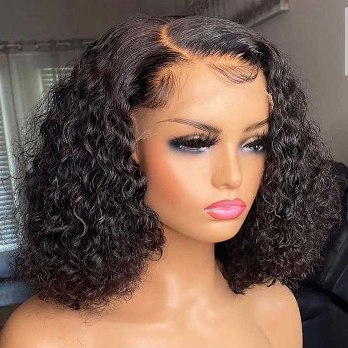 Emma Water Wave Short Bob 13x4 Lace Frontal Wig Wet and Wavy Human Hair