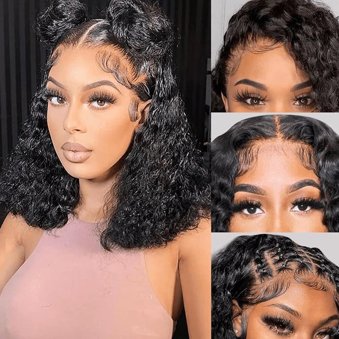 Emma Water Wave Short Bob 13x4 Lace Frontal Wig Wet and Wavy Human Hair