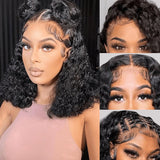 Emma Water Wave Short Bob 13x4 Lace Frontal Wig Wet and Wavy Human Hair