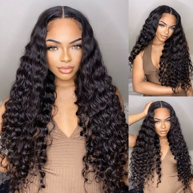 Emma Deep Wave 4x4 Lace Closure Wig Pre Plucked Curly Human Hair
