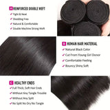 Emma Straight Virgin Human Hair Weave 3 Bundles with 4x4 Lace Closure