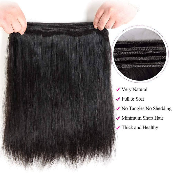 Emma 3 Bundles with 13x4 Lace Frontal Silky Straight Virgin Human Hair