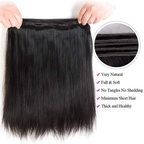 Emma 3 Bundles with 13x4 Lace Frontal Silky Straight Virgin Human Hair