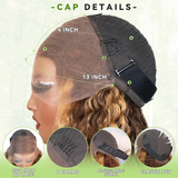 Emma Water Wave Short Bob 13x4 Frontal Wig Piano Color Human Hair