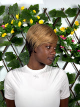EMMA T-Part Pixie Cut Wig 100% Human Hair Ombre Blonde Highlight