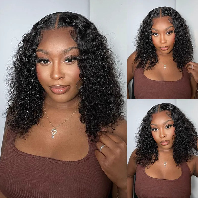 Emma Glueless 5x5 Jerry Curly Bob Wig 100% Human Hair