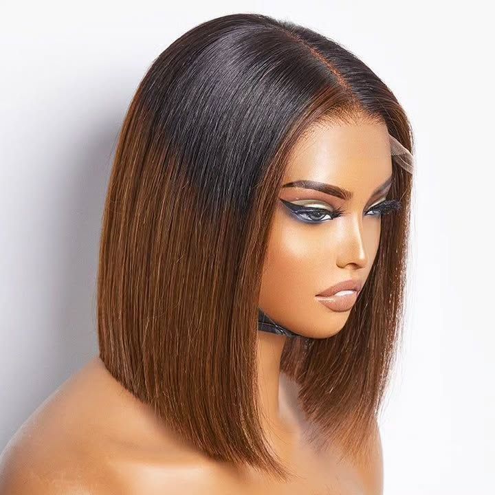 Emma Guleless Bone Straight Vietnam 5x5 SDD Hair Ombre Brown T1B/4 Color Wig