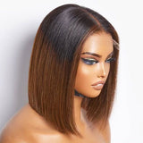 Emma Guleless Bone Straight Vietnam 5x5 SDD Hair Ombre Brown T1B/4 Color Wig