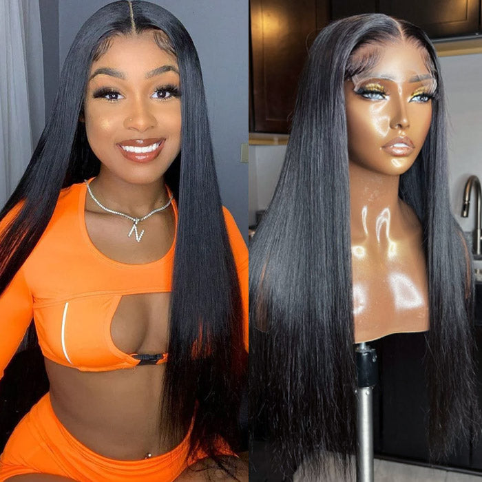 Emma 4x4 Transparent Lace Closure Wig Striaght Virgin Human Hair