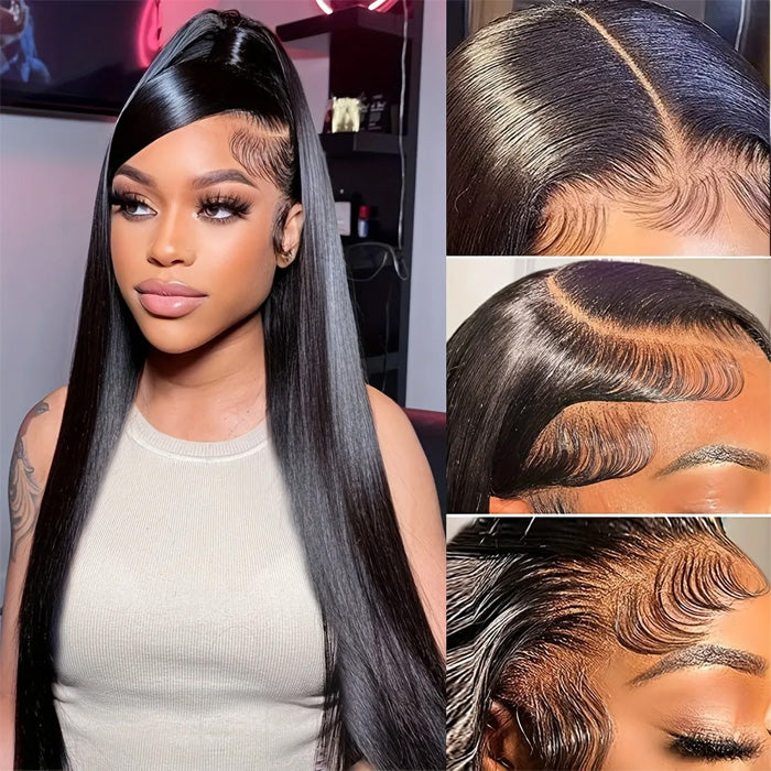 Emma 360 Lace Frontal Wig Pre Plucked Straight Virgin Human Hair