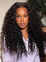 EMMA Glueless Comfort Wig 200% Density Water Wave with 13x4 Closure Lace Wig Pre Plucked Glueless 5x5 Wig Virgin Human Hair