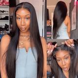 Emma 13x6 Lace Frontal Glueless Wig Pre Plucked Silky Straight Human Hair