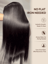EMMA Comfort Wig 250% Density Straight with Glueless 4x4 Closure Lace Wig Virgin Human Hair