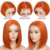 Emma Glueless Ginger Bob Wig Human Hair 13x4 Frontal Lace Wig