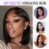 Hot Combo | Emma Glueless 13x4 Full Frontal Bob Wig+ Water Wave Human Hair