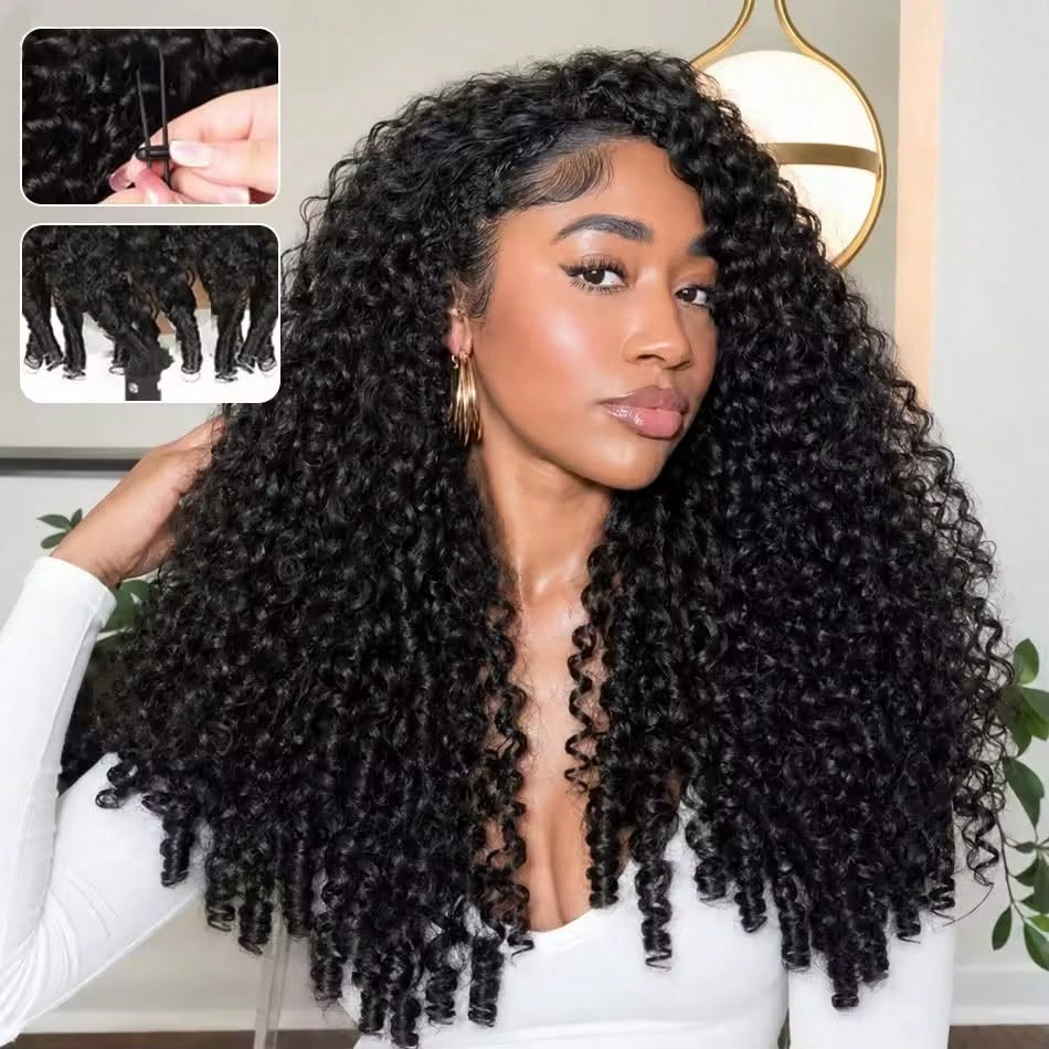 Burmese Curly Wig Human Hair 13x4 Lace Front Wigs Human Hair 220 Density  Pre Plucked Virgin Remy Hair with Spiral End Natural
