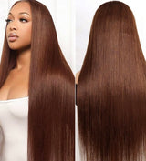 Hot Combo | 13x4 Full frontal Glueless Brown Color Straight Wig + 5x5 Full frontal Glueless Water Wave