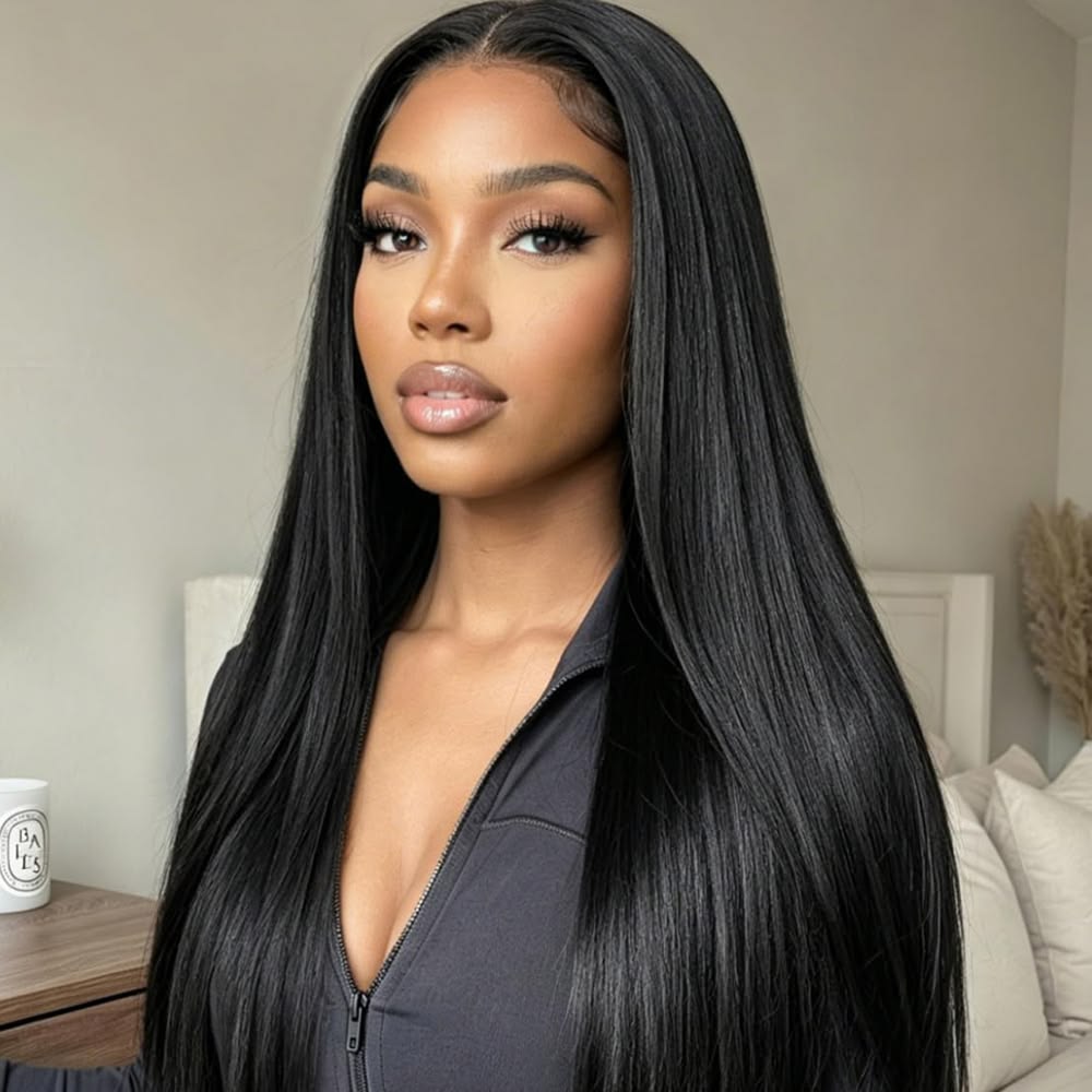 Emma Glueless Straight 13x4 Lace Frontal Wig Pre Plucked Glueless 5x5 Wig Virgin Human Hair