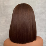 Emma SDD Bone Straight Bob Glueless Wigs Vietnamese Hair Dark Chocolate Brow Color Wig