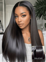 Emma Glueless Straight 13x4 Lace Frontal Wig Pre Plucked Glueless 5x5 Wig Virgin Human Hair
