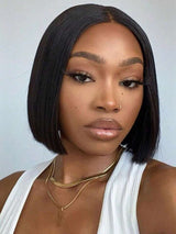 Emma Straight Human Hair 13X4 Bob Lace Frontal Wigs Natural Color
