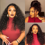 🔥 HOT SELLER | SOLD OUT — RESTOCKING IN 15 DAYS 🔥     Emma 13x6 Glueless Wig Water Wave With Drawstring Natural Black 100% Human Hair Wig