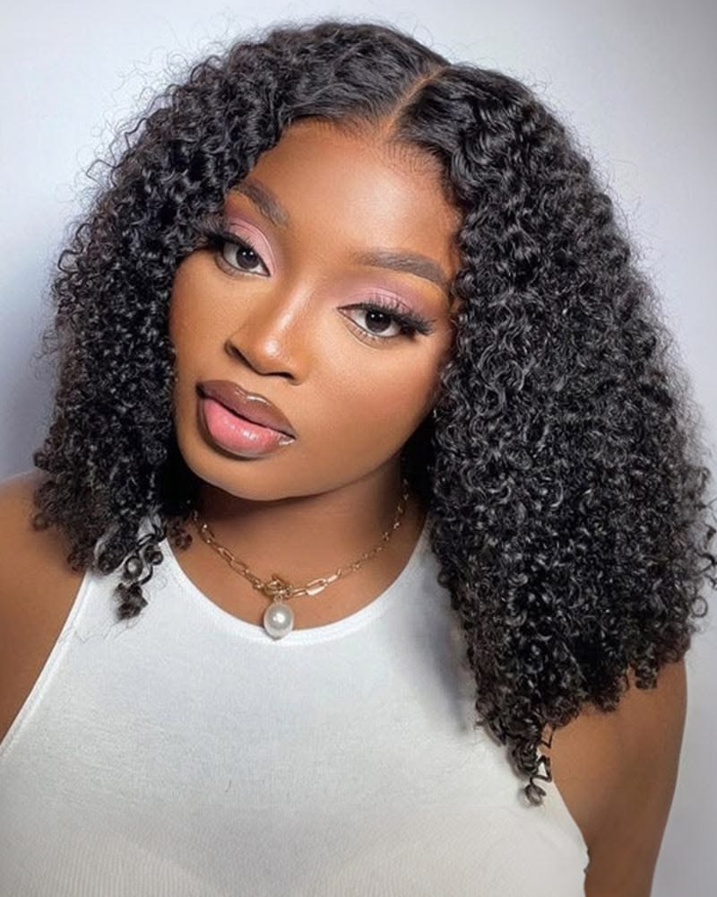 Hot Combo | 13x4 Full frontal Glueless Jerry Curly + 5x5 Glueless Brown Straight Bob