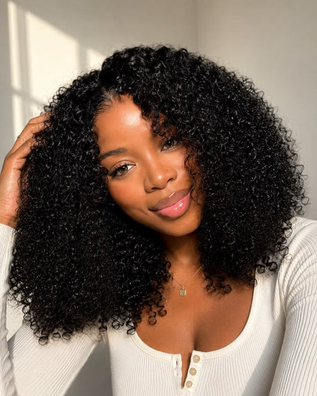 Emma Glueless Double Drawn Curly 13x4 Full Frontal Wig Human Hair SDD Curly Wig Pre Plucked