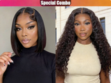 Hot Combo | Emma Glueless 13x4 Full Frontal Bob Wig+ Water Wave Human Hair