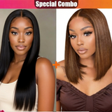 Hot Combo | 13x4 Full frontal Glueless Straight Wig + 5x5 Full frontal Glueless Brown Bob
