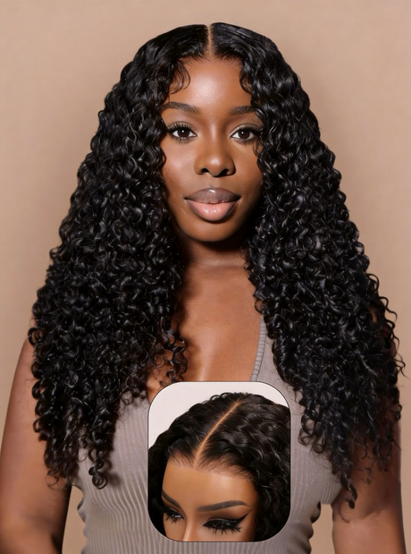 Hot Combo | 13x4 Full frontal Glueless Jerry Curly + 5x5 Glueless Brown Straight Bob