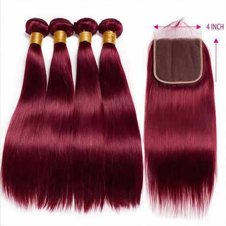 Emma 4 Bundles with Closure Human Hair Straight Bundles Human Hair