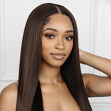 Emma 4x4 Lace Straight Wig | 100% Remy Human Hair | Glueless & Natural Hairline