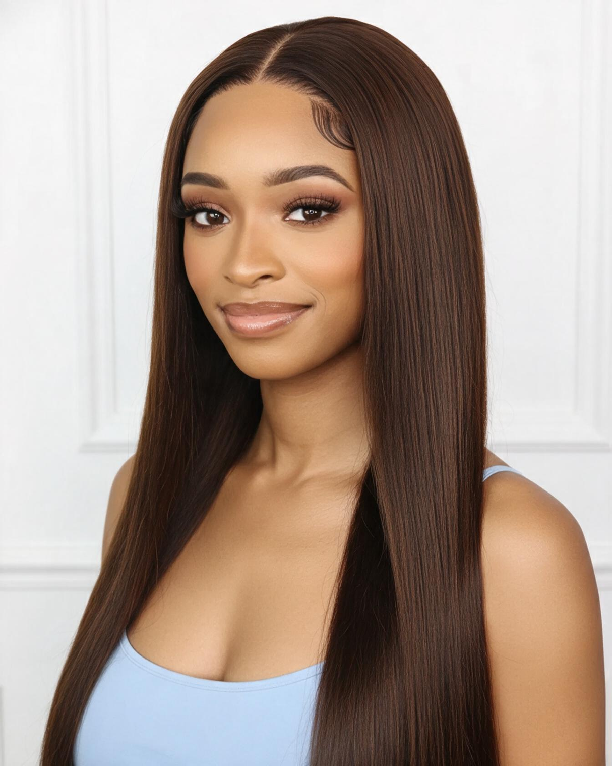 Emma 4x4 Lace Straight Wig | 100% Remy Human Hair | Glueless & Natural Hairline