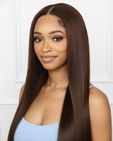Emma 4x4 Lace Straight Wig | 100% Remy Human Hair | Glueless & Natural Hairline