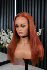 Emma  Glueless  4x4 Lace Full Frontal Human Hair Wig 350# Color