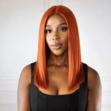 Emma  Glueless  4x4 Lace Full Frontal Human Hair Wig 350# Color