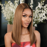 Emma  Glueless  4x4 Lace Full Frontal Wig Pre Plucked Human Hair Brown Color
